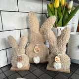 Natural Soft Sherpa Easter Rabbits - Available in 3 sizes; Small 19cm, Medium 22.5cm & Large 32cm