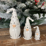 Black & White Ceramic Standing Santa - 3 sizes