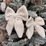 Faux fur plush neutral Ivory Bow Hangers
Available in two sizes - Small 15cm &amp; Large