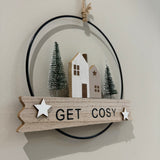 Christmas Metal Ring Hanging Frame - Get cosy