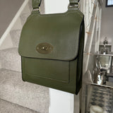 Faux Leather Slim Body Bag - Olive