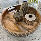 Round Wooden Whitewashed Trays - 2 sizes