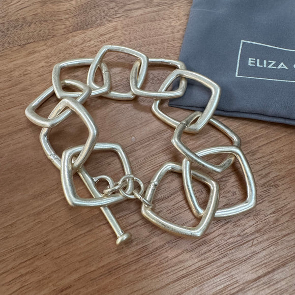 Eliza Gracious - Square Link Chain Bracelet | Pale Gold