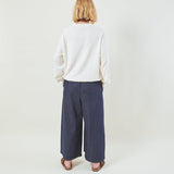 Chalk - Armelle Trouser is a wide legged culotte pant  Colour - Chambray Denim