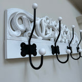 <h3><strong>Whitewashed Carved Wall Hooks 59cm</strong></h3> <p><strong>Has 4 strong black large hooks 18cm</strong></p>