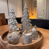 Ceramic LED Christmas Present with Bow topper - 2 sizes