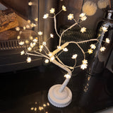 White blossom branches Tree H45cm with LED lights powered by battery or mains