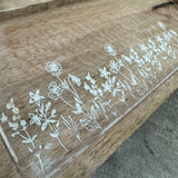 Floral Detail Wooden Trays - 2 sizes