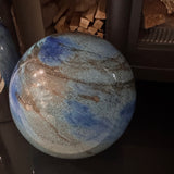 Glass Sphere Hand Blown Large Lamp - Blue & Black