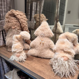 Fabric Fluffy Tree with star topper H35cm