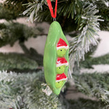 Christmas Hanging Decoration - Peas In A Pod 7cm 
