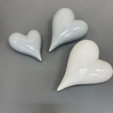 White & Grey Ceramic Whole Heart Ornament 