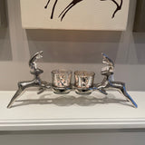 Elegant Standing Silver Reindeer Trio Dishes