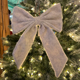 Large elegant fuzzy wool-blend Cream Bow Hanger 32cm&nbsp;