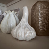 Small Glazed Off-White textured Garlic Vase