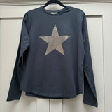 Chalk - Charcoal  Renee Top | Gunmetal Metallic Star