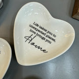 Ceramic Quotable Heart Trinket Dish - 8 quotes