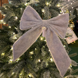 Large elegant fuzzy wool-blend Cream Bow Hanger 32cm&nbsp;