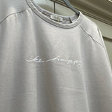 Chalk - Essentials Range Robyn Top long sleeved & loose fitting  Colour & Script - Dove Grey with 'Be Happy' in white  *AW23 NEW*