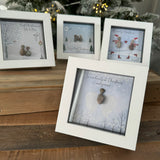 Christmas Framed Pebble Art - 'In our hearts at Christmas and forever'