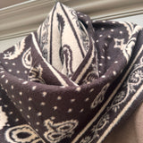 Paisley Print Scarf - Brown & Cream