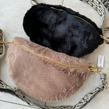 Eliza Gracious - Faux Fur Crossbody Bag Black