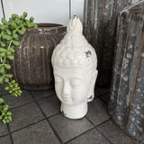 Distressed White glazed ceramic decorative Buddha Heads
Available in two sizes; Small H13.5cm &amp; Medium H19cm