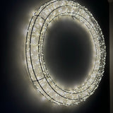 Silver Light Up Round Wreath 60cm