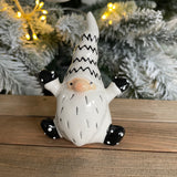 Black & White Ceramic Small Sitting Santa