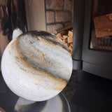 Glass Sphere Hand Blown Large Lamp - Beige & Brown