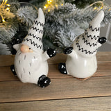 Black & White Ceramic Small Sitting Santa