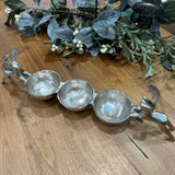 Elegant Standing Silver Reindeer Trio Dishes