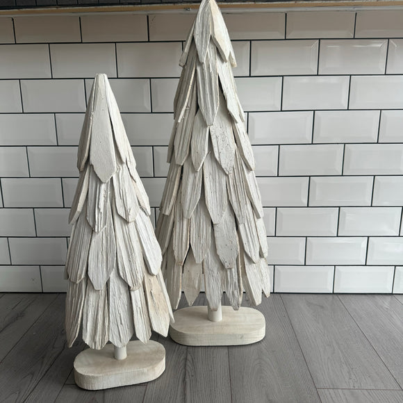 Whitewashed Christmas Wooden Tree 
Available in two sizes - Small H69cm & Large H89cm  HUQ065