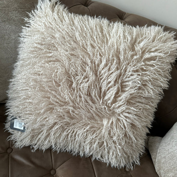 Malini Faux Mongolian Fur Tibet Cushion 
Size - 50x50cm 
Colour - Natural