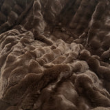 Malini Faux Soft Square Raffles Throw - Chocolate