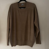 Cashmere-like Oversized Crew Neck Jumper - Chocolate
