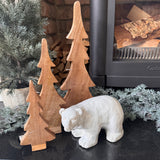 Natural-toned Wood tiered Trees - 3 sizes