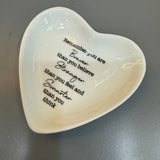 Ceramic Quotable Heart Trinket Dish - 8 quotes