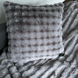 <h3>Malini Faux Rabbit Raffles Cushion 50x50cm&nbsp;</h3> <h3>Colour - Taupe</h3>