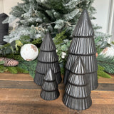 Matt Black Ceramic Tree Ornaments, available in 4 sizes;
Extra Small 8cm - £4.00
Small 12cm - £6.00
Medium 17cm - £9.00
Large 24cm - £15

Stylish black ceramic tree ornaments will make a statement decoration styled with other contemporary decorations suitable all year round