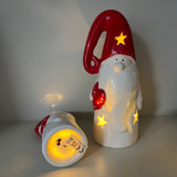 Christmas LED Ceramic Gonk Family - Red Hat or Striped Hat