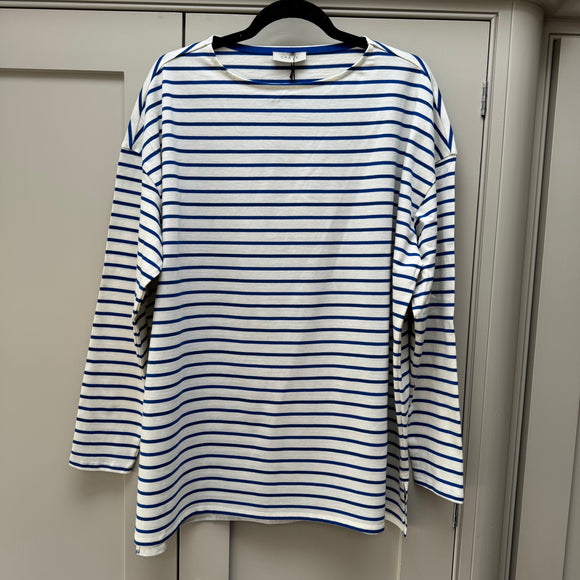 Chalk - Long Bryony Cobalt Blue/Cream Stripe Top