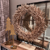 Gold Twig wreath on stand H75cm