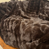 Malini Faux Soft Square Raffles Throw - Chocolate