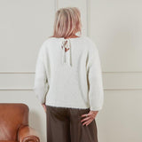 Chalk - Luxurious Ruby Jumper long sleeves and satin rib tie on the back.. exudes both comfort &amp; style
Colour - Off White&nbsp;&nbsp;