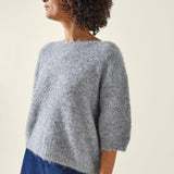 Chalk - Luxurious Morgan Jumper loose fit with short sleeves..
Colour - Silver
New Autumn 2024&nbsp;