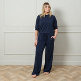 Chalk - Kirsty neat boxy short sleeved Top with cuff detail
Colour - Navy

NEW SS25

Designed in the UK.&nbsp; Designed for Living.