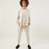 Chalk - Nicki Trouser; drop pant design for style & comfort Colour - Stone