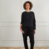 Chalk - Black Robyn Top with script 'Weekend'