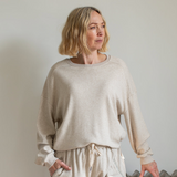 Chalk - Kerrie Relaxed Fit Sweatshirt soft luxury fabric
Colour - Beige&nbsp;